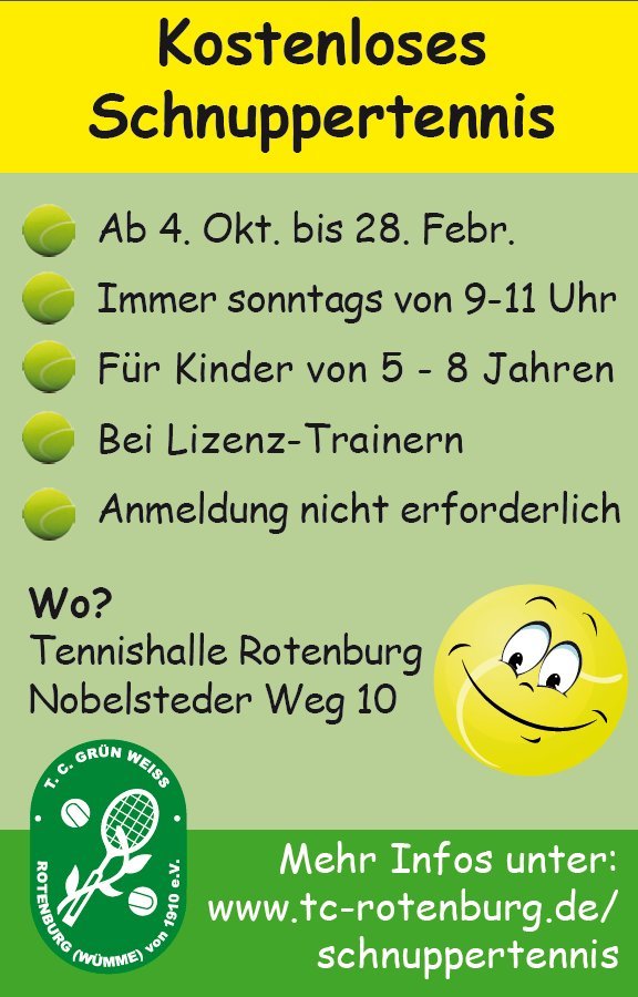 Schnuppertennis beim TC GW Rotenburg - Aktion 2015